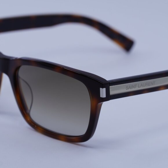 Saint Laurent SL662 002 Sunglasses Havana Rectangle Frame, Brown Lenses - Picture 10 of 11